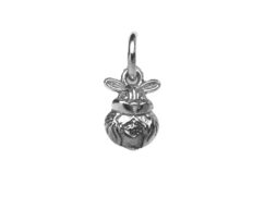 .925 Sterling Silver Rabbit Sphere Pendant Charm