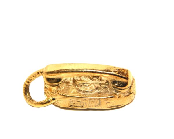 14K 3D Telephone Yellow Gold Pendant Charm