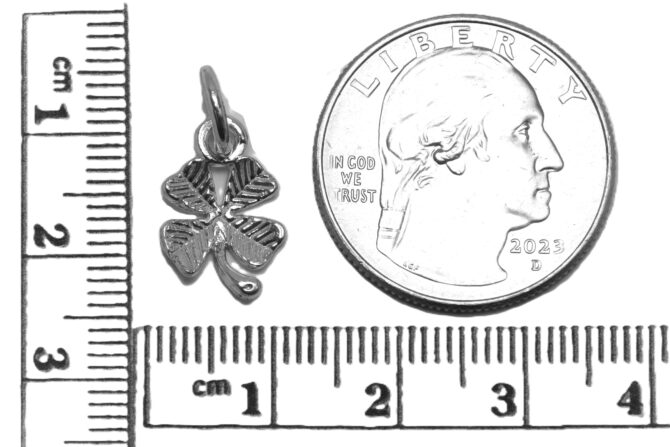.925 Sterling Silver 3D Clover #2 Pendant Charm - Image 2