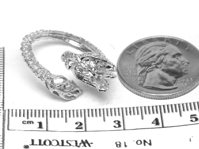 .925 Sterling Silver Dragon Ring Pendant Charm - Image 3