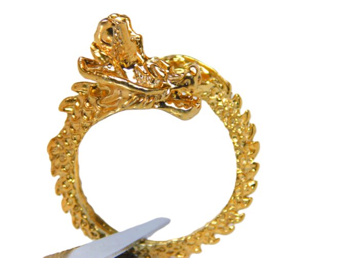 14K Dragon Ring Yellow Gold Pendant Charm