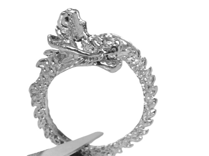 .925 Sterling Silver Dragon Ring Pendant Charm