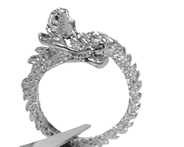 .925 Sterling Silver Dragon Ring Pendant Charm