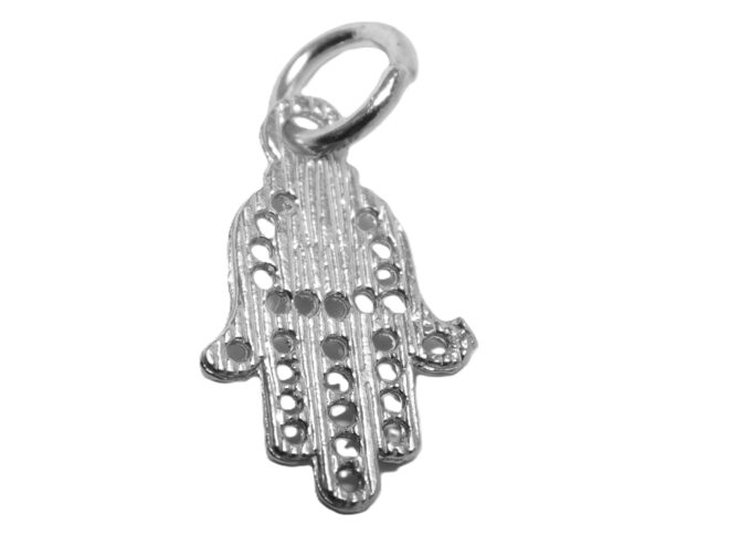 .925 Sterling Silver Hand Hamsa #3 Pendant Charm - Image 2