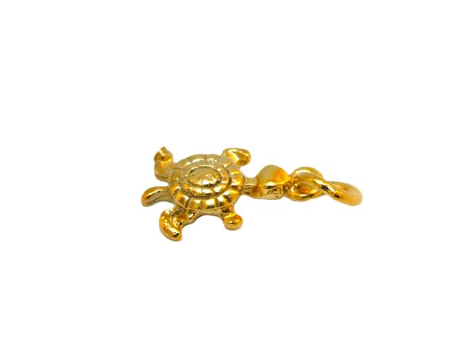 14K Turtle Yellow Gold Pendant Charm - Image 3