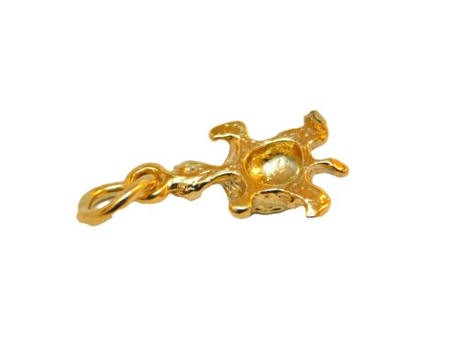 14K Turtle Yellow Gold Pendant Charm - Image 4