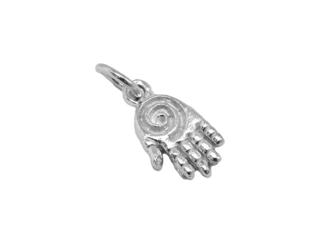 .925 Sterling Silver Hand Hamsa Pendant Charm