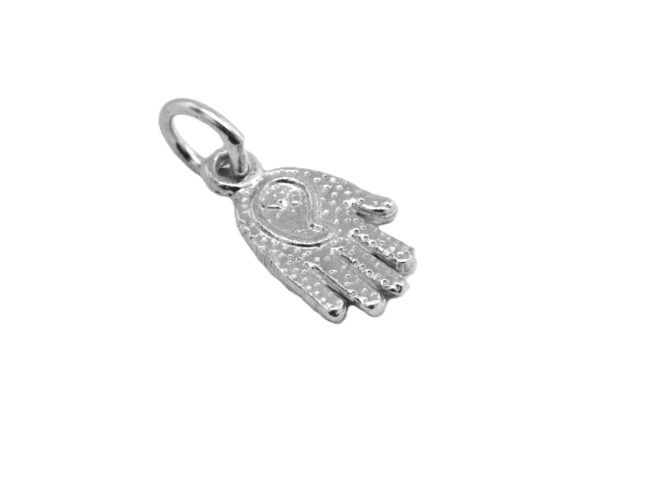 .925 Sterling Silver Hand Hamsa Pendant Charm - Image 4