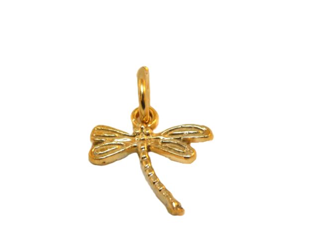 14K Dragonfly Yellow Gold Pendant Charm