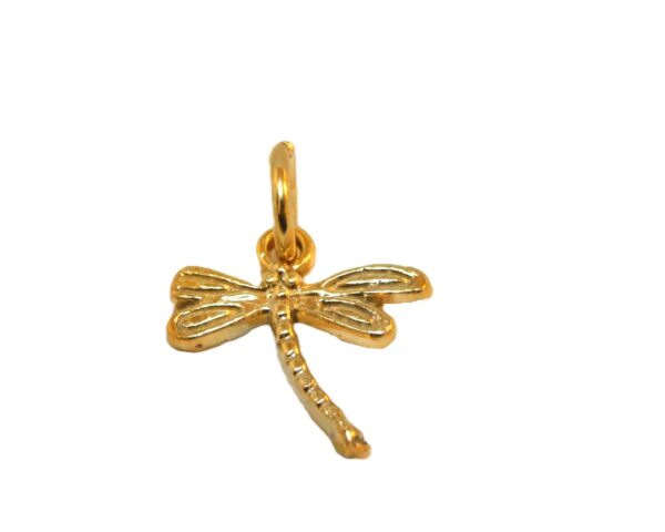 14K Dragonfly Yellow Gold Pendant Charm