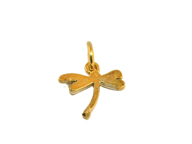 14K Dragonfly Yellow Gold Pendant Charm - Image 3