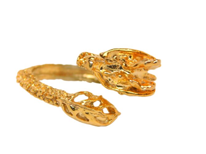 14K Dragon Ring Yellow Gold Pendant Charm - Image 3