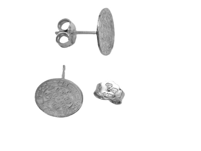 .925 St. Benedict Stud Earrings (Cross) - Image 3