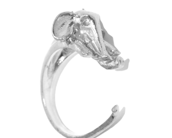 .925 Elephant Ring Sterling Silver Pendant Charm