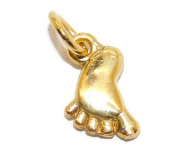 14K Foot Yellow Gold Pendant Charm