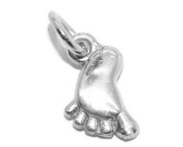 .925 Foot Sterling Silver Pendant Charm