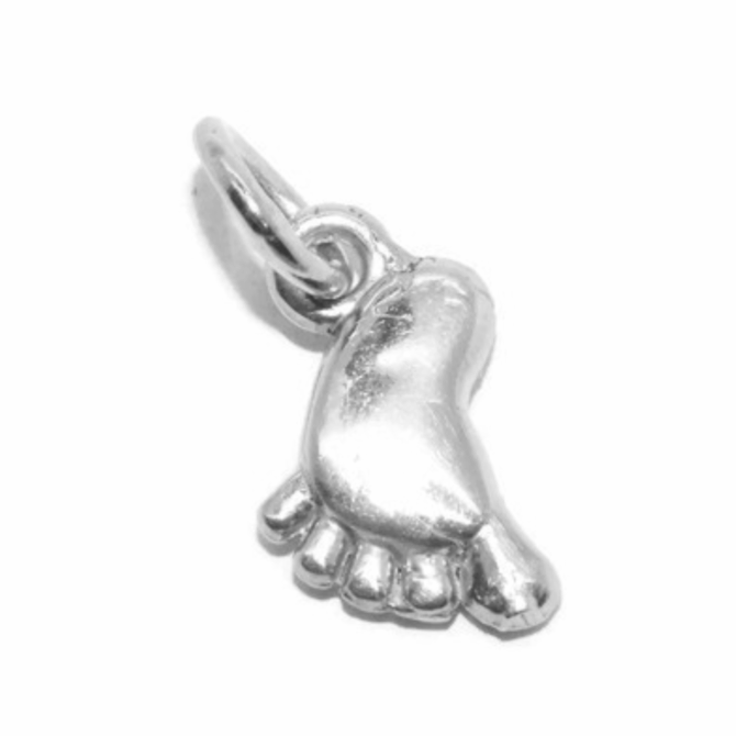 .925 Foot Sterling Silver Pendant Charm