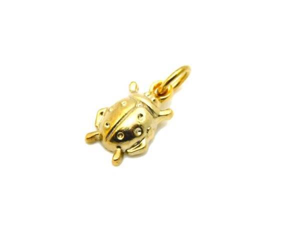 14K Lady Bug Yellow Gold Pendant Charm