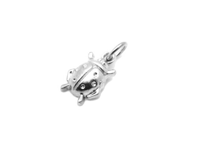 .925 Lady Bug Sterling Silver Pendant Charm