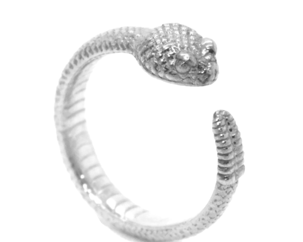 .925 Rattle Snake Ring Sterling Silver Pendant Charm