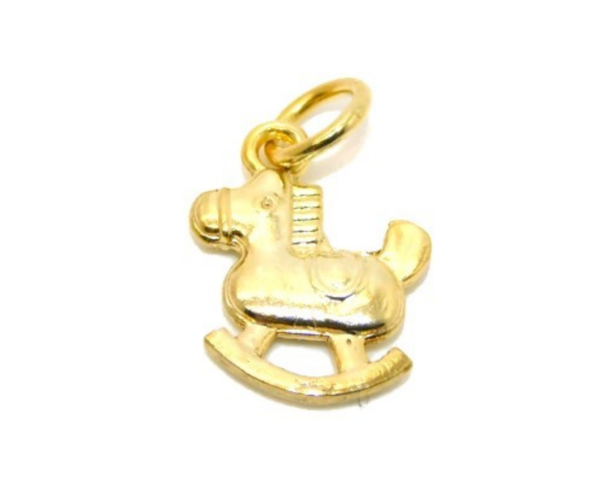14K Rocking Horse Yellow Gold Pendant Charm