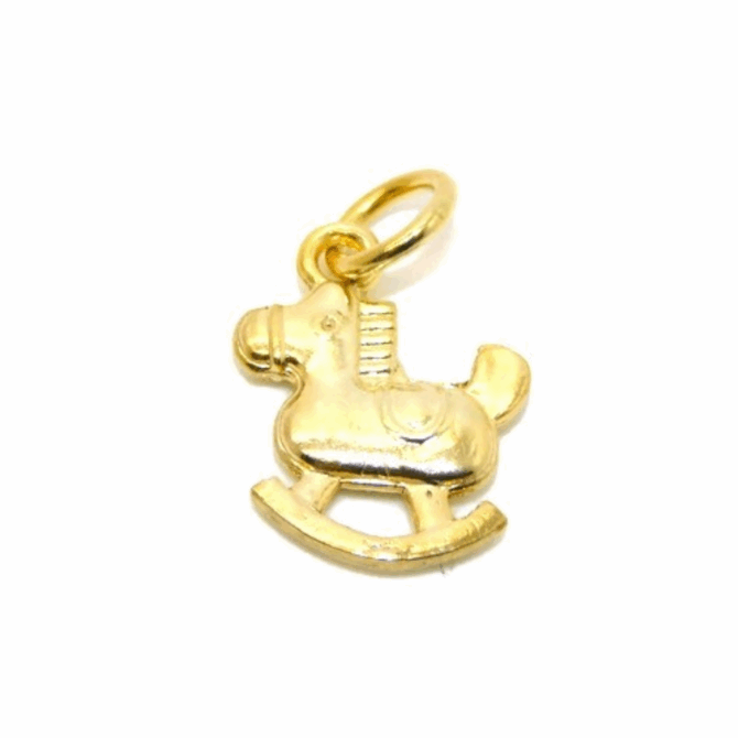 14K Rocking Horse Yellow Gold Pendant Charm