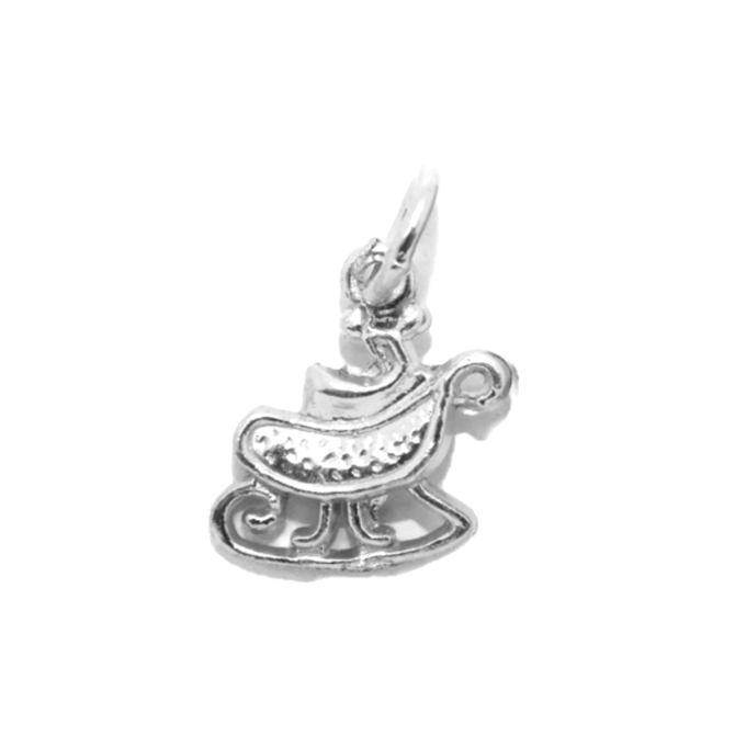.925 Santa Sled Sterling Silver Pendant Charm