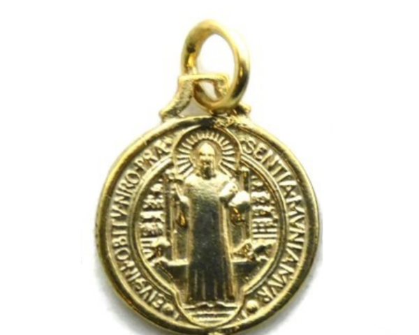 14K St. Benedict Yellow Gold Pendant Charm