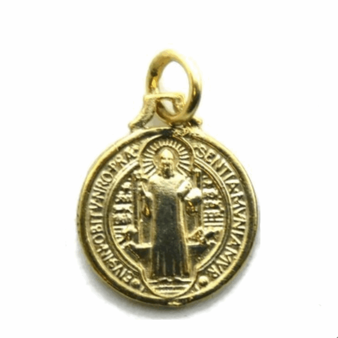 14K St. Benedict Yellow Gold Pendant Charm