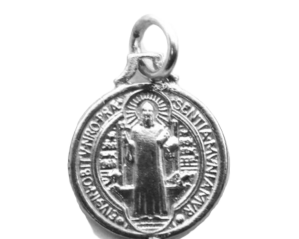 .925 St. Benedict Sterling Silver Pendant Charm