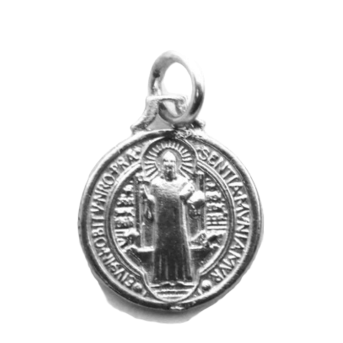 .925 St. Benedict Sterling Silver Pendant Charm