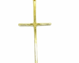 14K Thin Cross Yellow Gold Pendant Charm