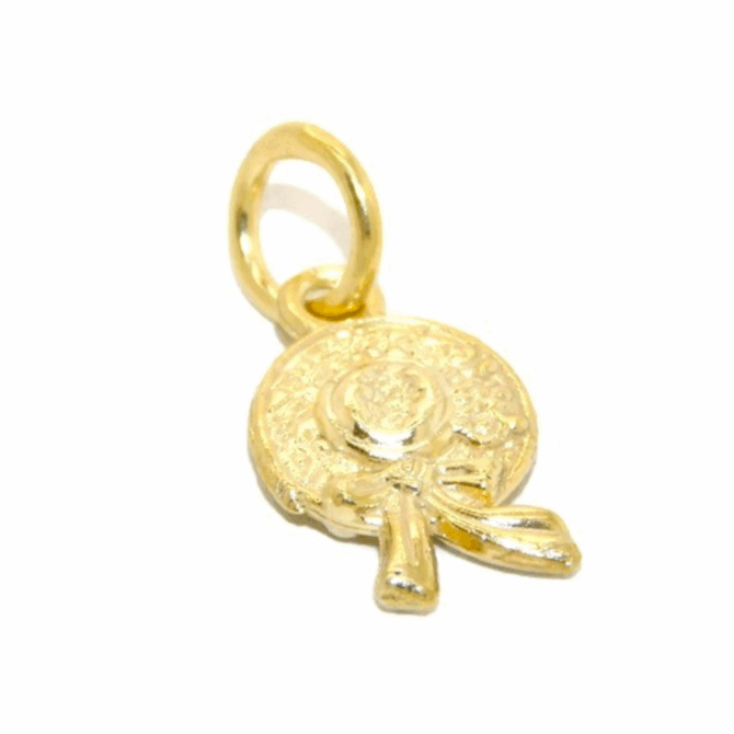 14K Vintage Sunday Hat Yellow Gold Pendant Charm