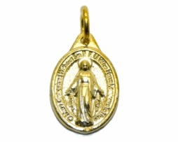 14K Virgin Medalion Yellow Gold Pendant Charm