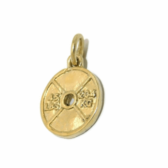 14K Weight 45 LB Yellow Gold Pendant Charm
