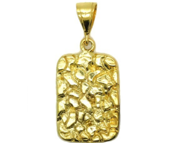 14K X-Large Nugget Yellow Gold Pendant Charm