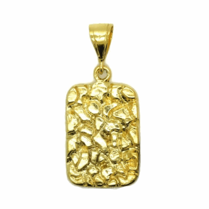 14K X-Large Nugget Yellow Gold Pendant Charm