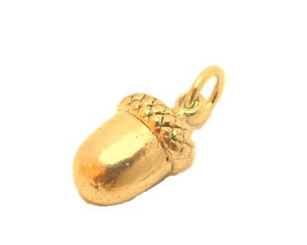 Acorn Pendant Charm 14K Yellow Gold