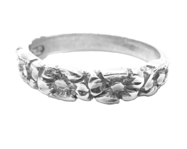 Sterling Silver .925 Flowers Band Ring