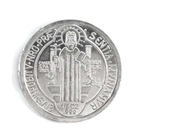 St. Benedict 1/2 oz pure Silver Coin