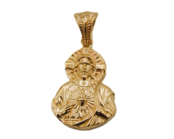 Jesus Sacred Heart (Sagrado Corazon) Pendant Yellow Gold