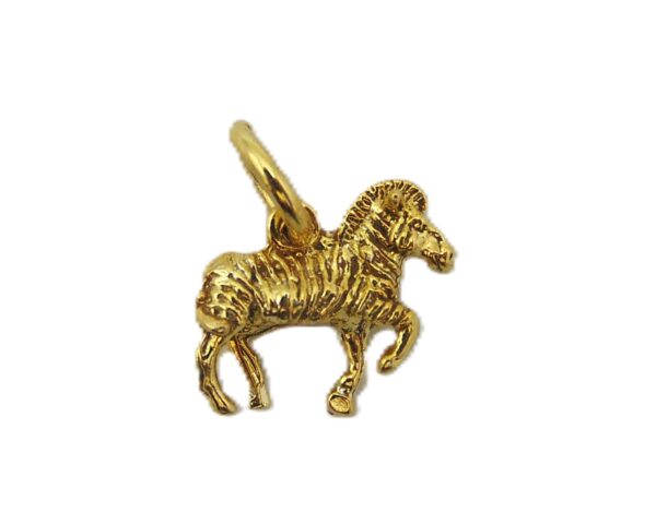 Zebra Charm Pendant Yellow Gold